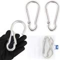 5.5 Inch Stainless Steel Carabiner Clip Spring Snap Hook - 2 Packs Heavy Duty Carabiner Clips for Keys Swing Set Camping Fishing Hiking Traveling 600 lbs Capacity