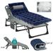 Lilypelle 75 Folding Camping Cot Bed Adjustable 4-Position Adults Reclining Folding Chaise Outdoor Portable Folding Lounge Chair Sleeping Cots