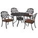 Homestock Victorian Vintage Charcoal Aluminum 5 Piece Outdoor Dining Set