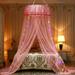 acdanc Clearance! Elegant Bed Canopy Lace Polyester Mesh Mosquito Net for Girls Bed Princess Play Tent Reading Nook Round Lace Dome Curtains