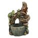 HomeStock French Fabulous Brown Green And Gray Resin Frogs And Tree Outdoor Fountain With Led Light