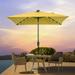 Sonerlic Patio 6.5x6.5 FT LED Market Umbrellas With Solar Lights Table Umbrella for Patio and Outdoor With Tilt Button for Deck and Pool Yellow