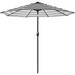 Topeakmart 9ft Outdoor Market Patio Umbrella with Tilt Push Button and Crank 8 Ribs Black/White