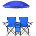 Folding Picnic Chair with Umbrella and Cooler Bag - 15.0 - Stay shaded and refreshed on all your outdoor adventures!