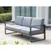 Aluminum Patio Furniture Set 8 Pieces Outdoor Conversation Set All-Weather Modern Metal Couch Outdoor Sectional Sofa with Ottomans and Coffee Table (Grey)