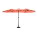 14.8FT Double Sided Outdoor Umbrella with Crank Rectangular Large Patio Market Umbrella with 12 Steel Ribs Structure for Garden Yard Deck Pool No Base Orange