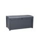 110 Gallon Deck Box Storage Bench Storage Box with Flip up Lid Storage Container with 2 Side Handles for Garden Pool Yard Grey