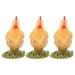 Toy Chicken Ornaments 3 Pcs Simulated Hen Adornments Decor Orange Lifelike Statues Rooster Resin Micro Scene