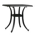 TuyuHome Outdoorr Cast Aluminum Square Table End Table Side Table for Paio Backyard Pool Cast Aluminum Cocktail Table Outdoor Bar Table Black