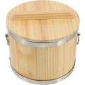 Sushi Barrel Rice Container Kitchen Supply Bucket with Cover Wooden Sushi Sushi Serving Tub Round Shaped Bucket