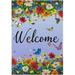 Hyjoy Beautiful Flower Welcome Garden Flag 12 x 18 Inch Vertical Double Sided Welcome Yard Garden Flag Seasonal Holiday Outdoor Decorative Flag for Patio Lawn Home Decor Farmhous