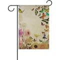 Hyjoy Hyjoy Vintage Butterfly Flowers Garden Flag Yard Banner Polyester for Home Flower Pot Outdoor Decor 12X18 Inch