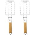 2 Pieces Hot Dogs Grillzebo BBQ Accessory Barbecue Net Fish Grilling Rack Barbecue Accessory