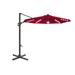 10FT Patio Umbrella 360-Degree Rotation Outdoor Market Table Umbrella with Rocking Crank and Solar LED Adjustable Cantilever Umbrella with Cross Base for Yard Poolside Lawn Garden Burgundy
