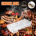 Oneshit Outdoor BBQ Products Stainless Steel Smoker BOX BBQ Stainless Steel Box Barbecue Tools in Clearance Silver