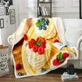 YST Fruit Cake Blanket Blueberry Strawberry Cute Blanket Throw for Kids Adults Girls Sofa Couch Decor Funny Food Fleece Blanket Birthday Gifts Raspberry Cake Bed Blanket 90 x90