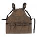 Woodworking Apron for Men and Women Heavy Duty Waxed Canvas Working Tool Apron Multipurpose Waterproof Apron with Tool Pockets Garden Workshop