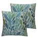 Nawypu Outdoor | Indoor Make It Rain Cerulean Rectangular Throw Pillow (Set of 2) Blue