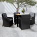 Wicker Patio Furniture Set Outdoor Patio Chairs Conversation Furniture for Poorside Garden Balcony 7 Piece Patio Dining Set Brown