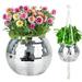 Disco Ball Planter Mirror Disco Ball Hanging Planters for Indoor Outdoor Plants with Chain Macrame Rope Wooden Stand Plant Hanger Flower Pots Plant Pots for Garden Home Porch Decor