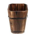 Wooden Flower Boxes Outdoor Planter Flowerpot Carbonized Fine Decor Retro Decorative