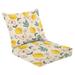 2 Piece Indoor/Outdoor Cushion Set seamless summer pattern lemons flowers butterflies Seamless butterfly Casual Conversation Cushions & Lounge Relaxation Pillows for Patio Dining Room Office Seating