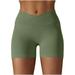 nerohusy Athletic Shorts Womens Women s Workout Shorts High Waisted Compression Yoga Spandex Volleyball Biker Shorts for Women Seamless Fitness Yoga Shorts Army Green L