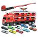 CNKOO 2023 New Mega Hauler Truck with Ejection Race Track Kidsâ€˜ Deform Catapulting and Shooting Big Truck Folding Storage Transporter Toy Car Transporter Truck Toy Set