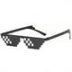 Mosaic Print Rimless Fashion Glasses For Women Men Color Block Irregular Frame Sunglasses Flat Top Eyewear