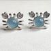 Gorgeous 925 Silver Aquamarine Crab Earrings - Perfect Gift for Her!