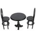 3 Pcs Dollhouse Table and Chairs Ornament Decor Room Miniature for Decoration Decorations Iron