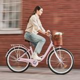 Viribus Women s Comfort Bike 26 Inch Beach & City Cruiser Bicycle with Basket Rack Pink