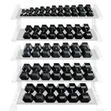 Body-Solid Rubber Coat Hex Dumbbell Sets 5-30 lb. Pairs (210 lbs. Total)