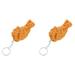 Set of 2 Chicken Leg Pendant Purses Models Small Food Pendants Fries Car Christmas Present Pvc Metal Child Miss