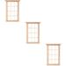 3 /12 Ornament Wooden Dollhouse Window Frame Log Miniature Furniture Bamboo