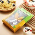 2pcs Cartoon Baby Silicone Short Handle Tableware 304 Stainless Steel Head Children s Fork Spoon Baby Food Supplementary Fruit And Vegetable Spoon