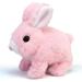 Guvpev Hopping Bunny Toys for Kids Interactive Electronic Bunny Plush Toy Rabbit - Walking Wiggle Ears Twitch Nose Dog Toys Easter Bunny Toys Gifts for 3-8 Year Old Girls Boys Toddlers Birthday Pink