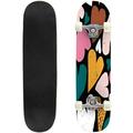 Skateboards for Beginners Creative abstract seamless pattern geometric colourful hearts Modern 31 x8 Maple Double Kick Concave Boards Complete Skateboards Outdoor for Adults Youths Kids Teens Gifts