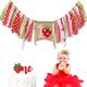 About 2M Dining Chair Pull Flag Strawberry Baby First Birthday Party Banner Baby Shower Garland Bunting Wedding Venue Layout Supplies