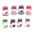 8 Bottles Doll House Miniatures Kitchen Display Fruit Jam Toys Artificial Micro Decors Layout Props Alloy Ornaments for Micro World Supplies (Mixed Color)