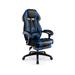 Costway Gaming Chair Racing Style Swivel Chair with Footrest and Adjustable Lumbar Pillow-Blue