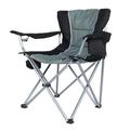 Oversized Camping Folding Chair with Cup Holder Side Cooler Bag Heavy Duty Steel
