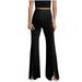 Hfyihgf Dress Pants for Women Elegant Bootcut Flare Pants Pull On Business Casual High Waisted Work Bootleg Trousers Split Hem Slacks(Black XXL)