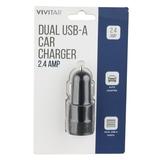 Vivitar Dual USB-A Car Charger Black NIL6001-BLK-STK-24
