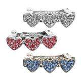 3 Pcs Pet Hair Accessories Hair Clip Rhinestone Bobby Pins Dog Hairpins Puppy Clip Pet Hair Bows Pet Headwear Bride