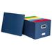 TiaGOC Collapsible File Storage Organizer - Decorative Linen Filing & Storage Office Box - Letter/Legal - Navy - 1 Pack