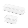 Kitchen Storage Box Clear Jewelry Organizer Fridge Drawer Bins 2 Pcs Tableware Pp Filing Cabinet Organizational for Plastic