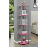 Convenience Concepts Designs2Go No Tools 5 Tier Tower Pink/Chrome