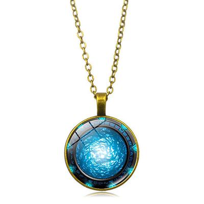 Stargate Atlantis Time Gem Pendant Necklace Women's Hundred Pairing Jewelry Retro Sweater Chain