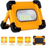 Rechargeable LED Floodlight 60W 3000 Lumens Construction Work Light with 9000mAh Battery & Solar Panel 4 Modes Portable Lantern Outdoor Floodlight for Camping DIY